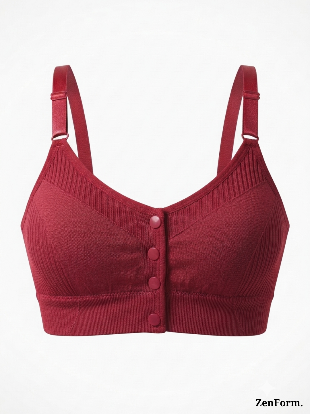 Front Closure Ribbed Stretchy Fabric Bralette for Everyday Comfort