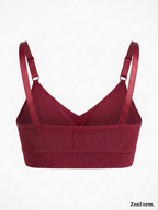 Front Closure Ribbed Stretchy Fabric Bralette for Everyday Comfort