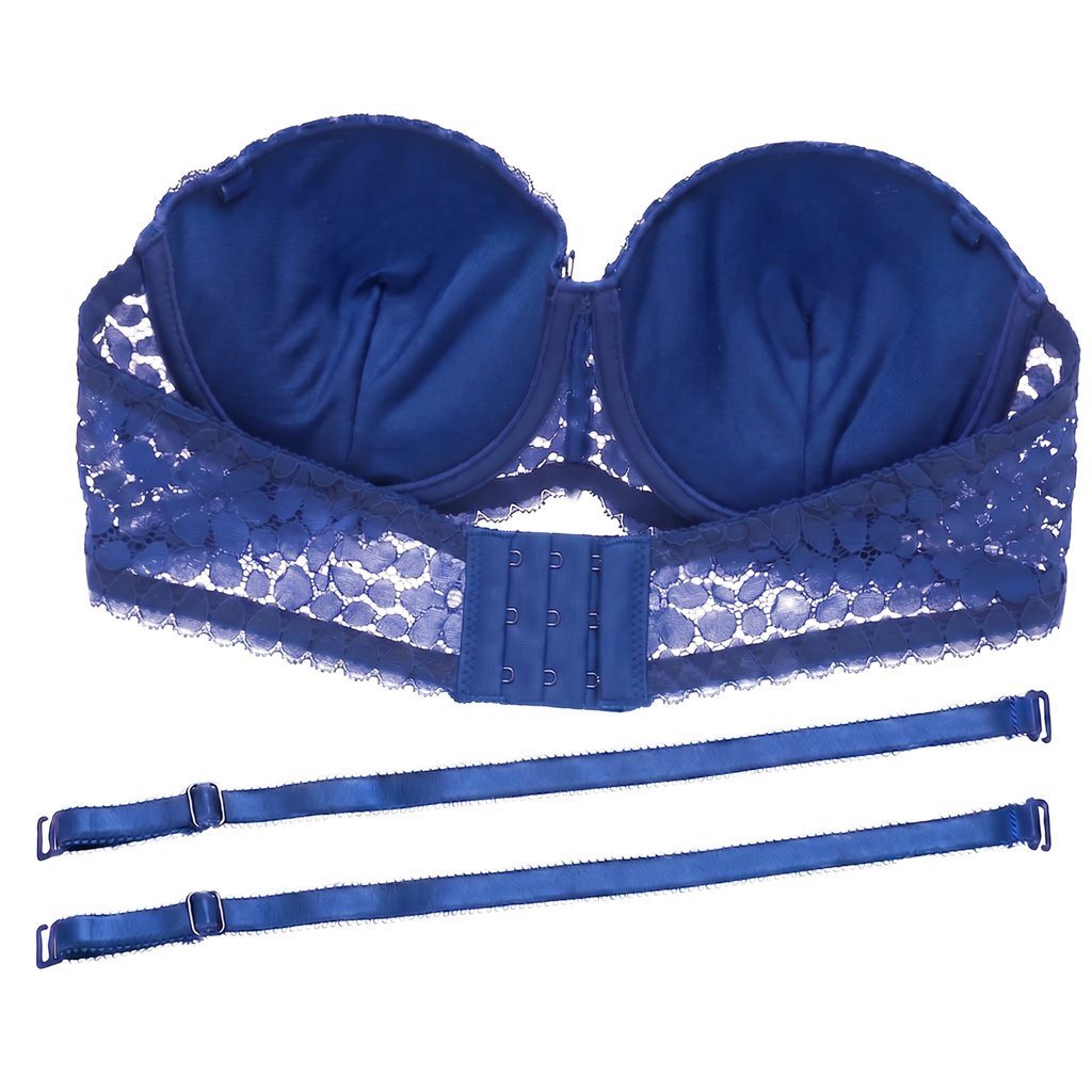 Sculpt & Lift Convertible Heavy Padded Lace Bra (BLUE)