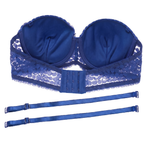 Sculpt & Lift Convertible Heavy Padded Lace Bra (BLUE)
