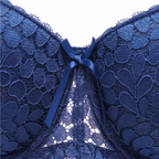 Sculpt & Lift Convertible Heavy Padded Lace Bra (BLUE)