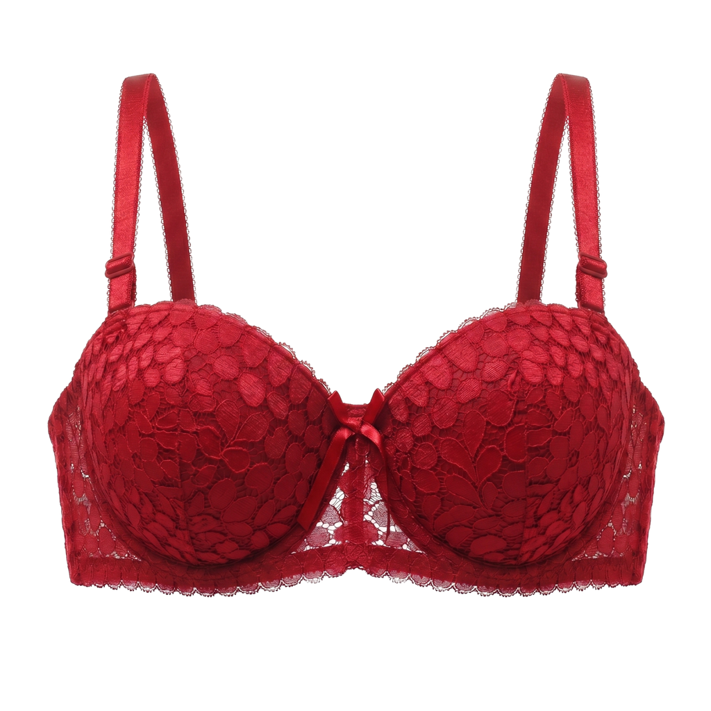 Sculpt & Lift Convertible Heavy Padded Lace Bra (RED)