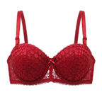 Sculpt & Lift Convertible Heavy Padded Lace Bra (RED)