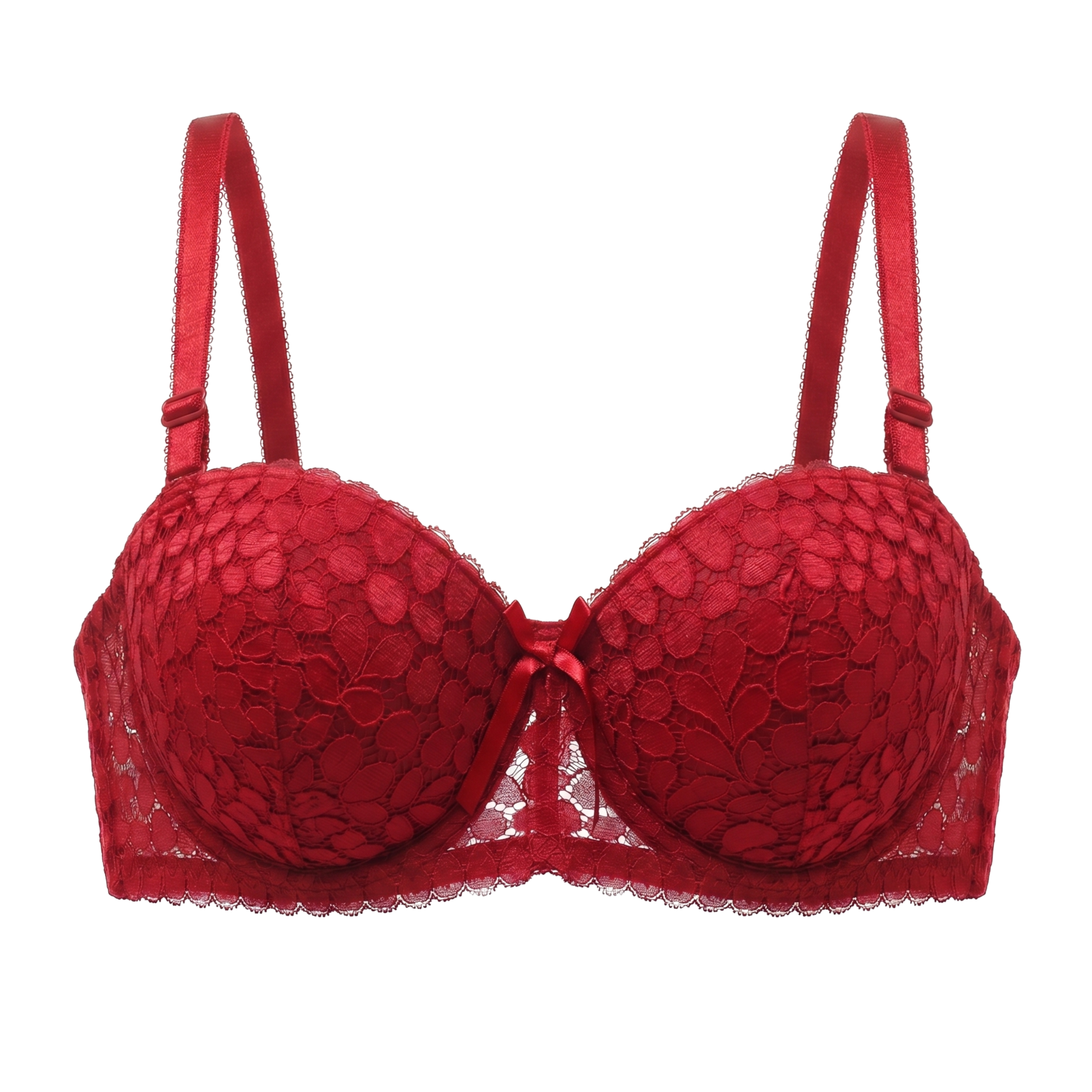 Sculpt & Lift Convertible Heavy Padded Lace Bra (RED)