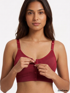 Front Closure Ribbed Stretchy Fabric Bralette for Everyday Comfort