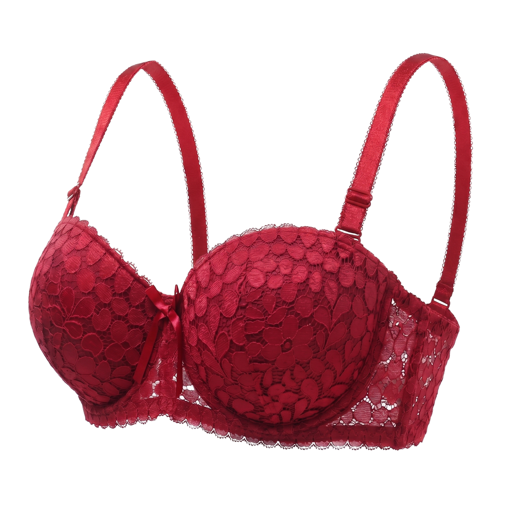 Sculpt & Lift Convertible Heavy Padded Lace Bra (RED)