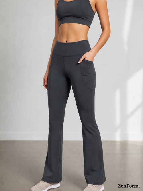High-Waisted Flare Leggings with Pockets | Bootcut Yoga & Gym Pants for Women