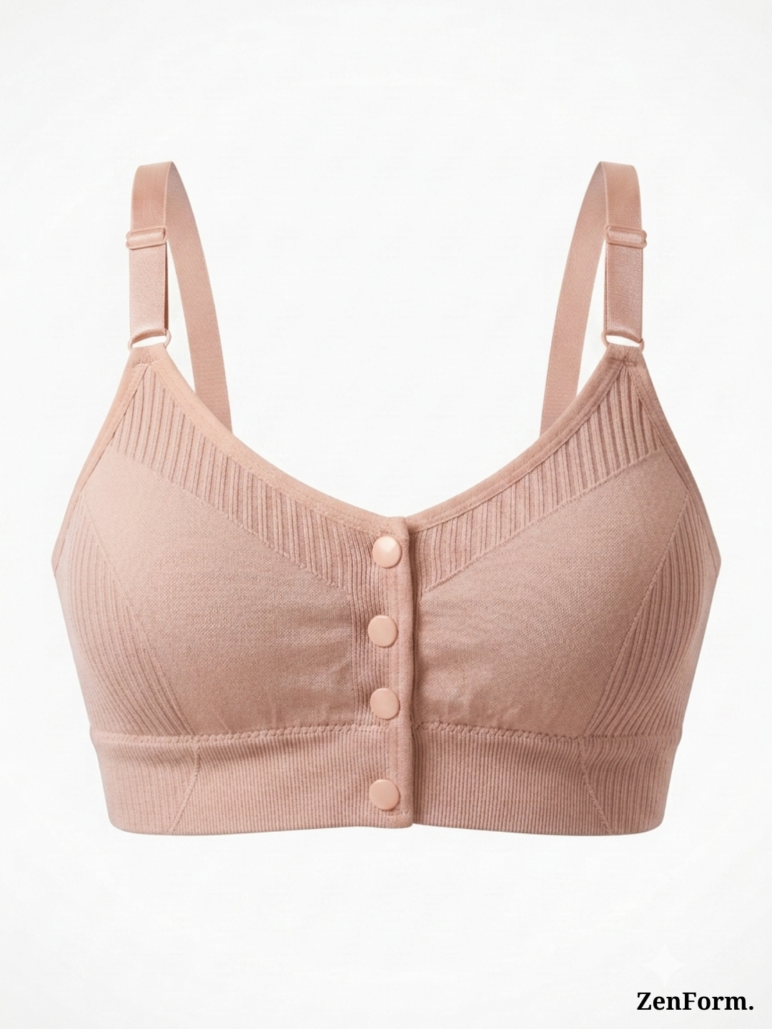 Front Closure Ribbed Stretchy Fabric Bralette for Everyday Comfort