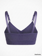 Front Closure Ribbed Stretchy Fabric Bralette for Everyday Comfort