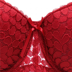 Sculpt & Lift Convertible Heavy Padded Lace Bra (RED)