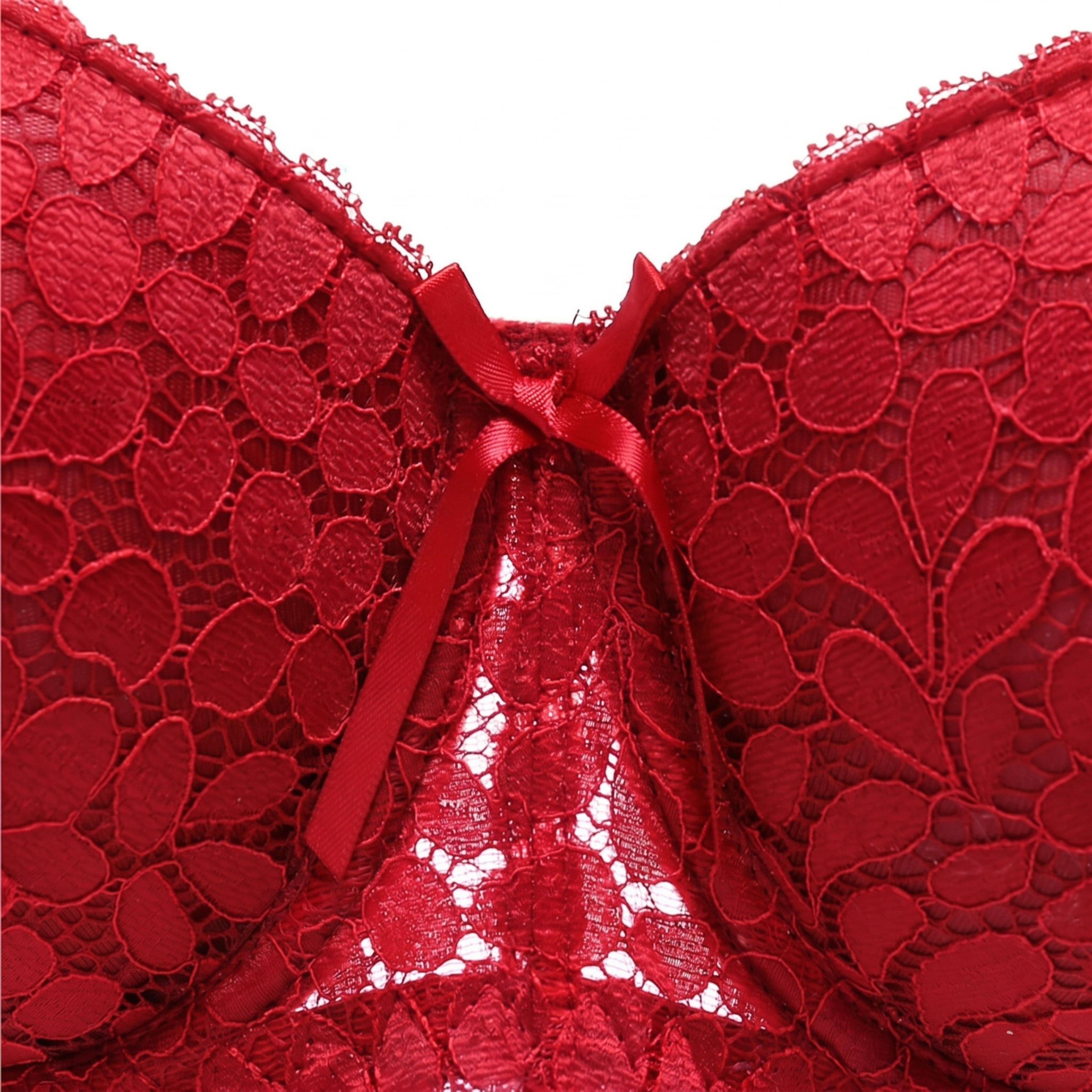 Sculpt & Lift Convertible Heavy Padded Lace Bra (RED)