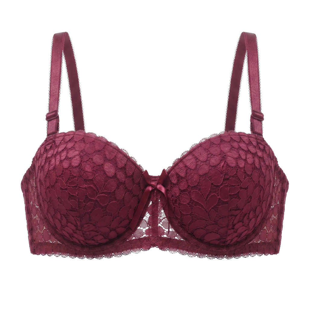Sculpt & Lift Convertible Heavy Padded Lace Bra (MAROON)