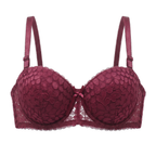 Sculpt & Lift Convertible Heavy Padded Lace Bra (MAROON)