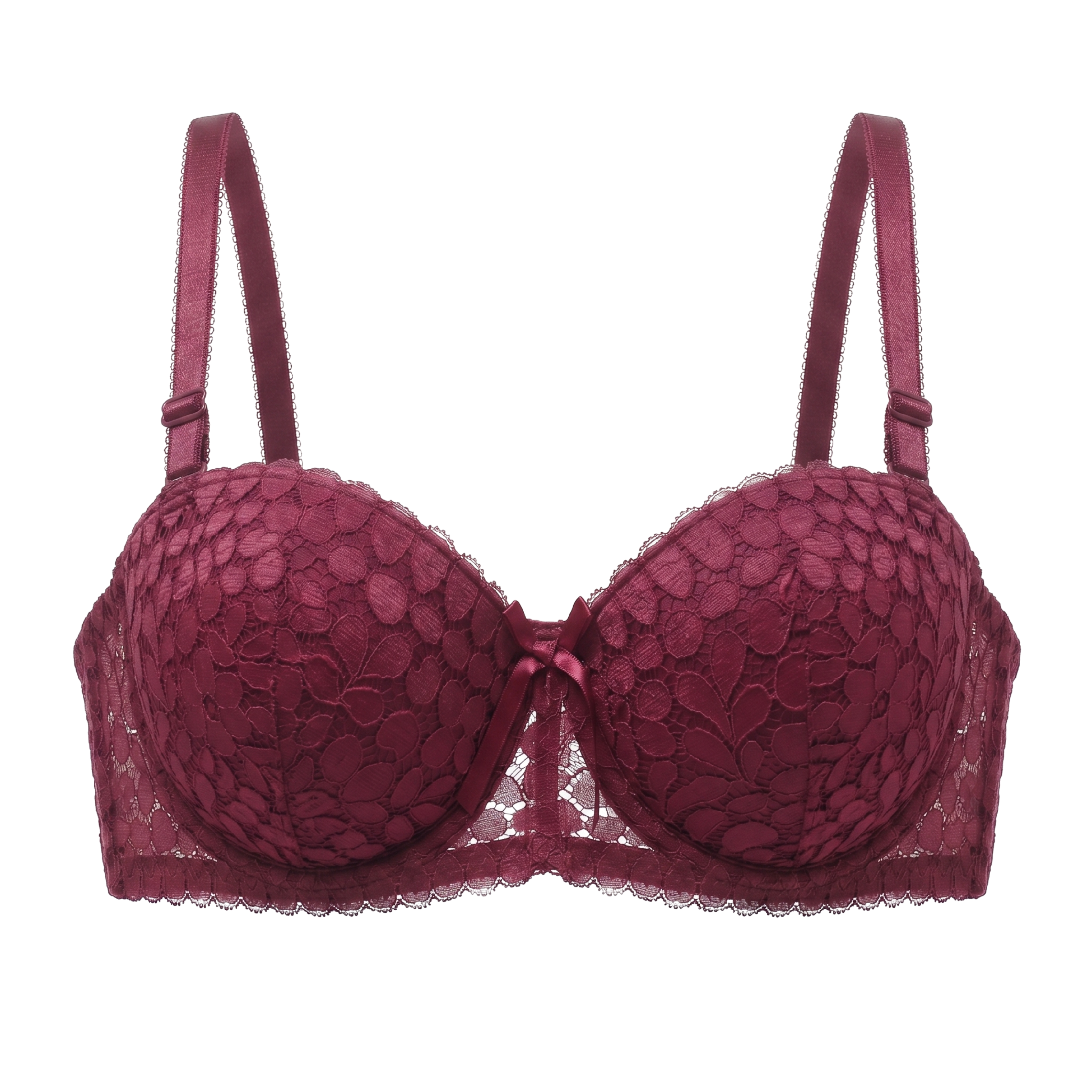 Sculpt & Lift Convertible Heavy Padded Lace Bra (MAROON)