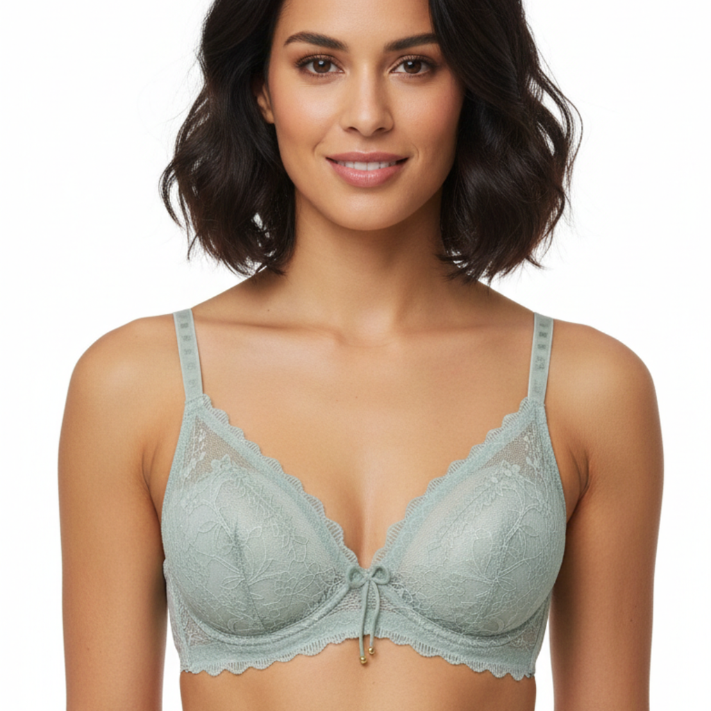 Romantic Scalloped Lace Bra Lightweight Support (MINT GREEN)