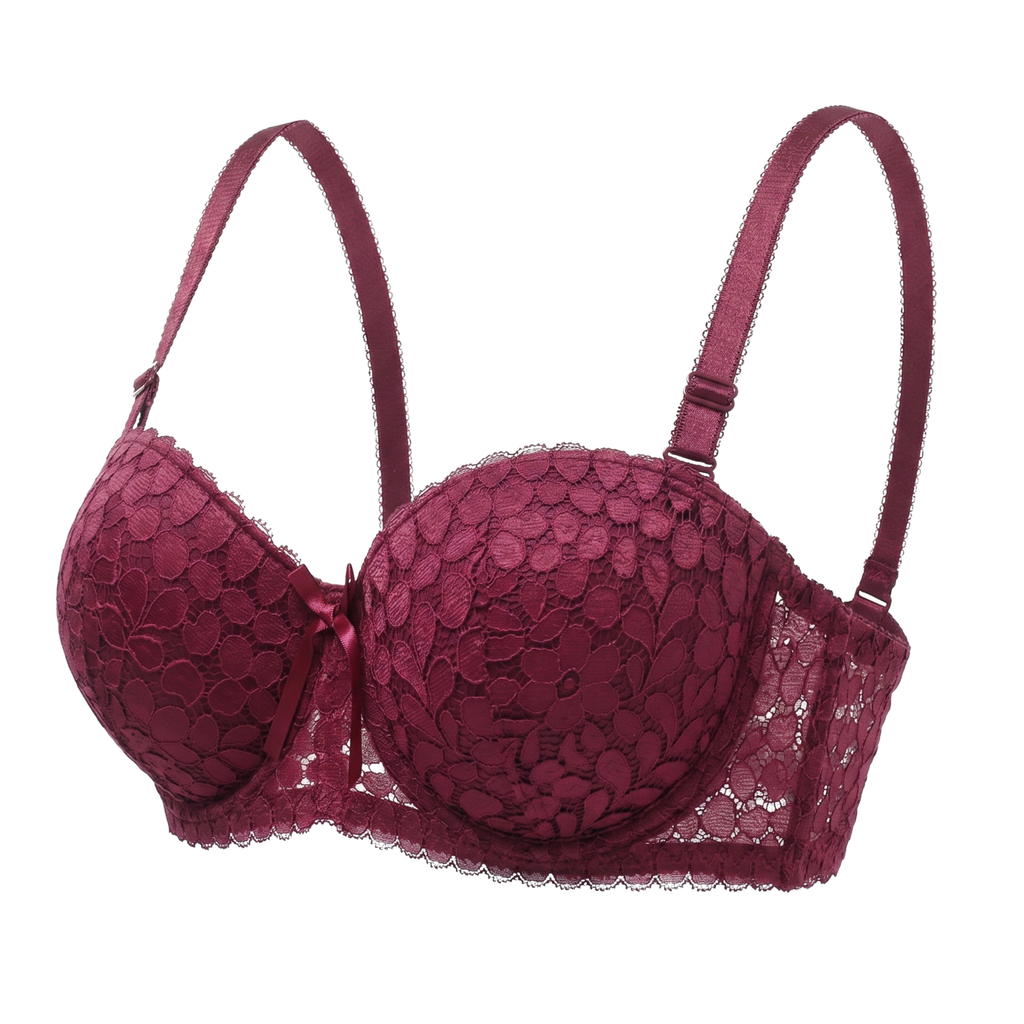 Sculpt & Lift Convertible Heavy Padded Lace Bra (MAROON)