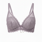 Romantic Scalloped Lace Bra Lightweight Support (GREY)