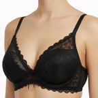 Romantic Scalloped Lace Bra Lightweight Support (BLACK)