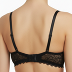 Romantic Scalloped Lace Bra Lightweight Support (BLACK)