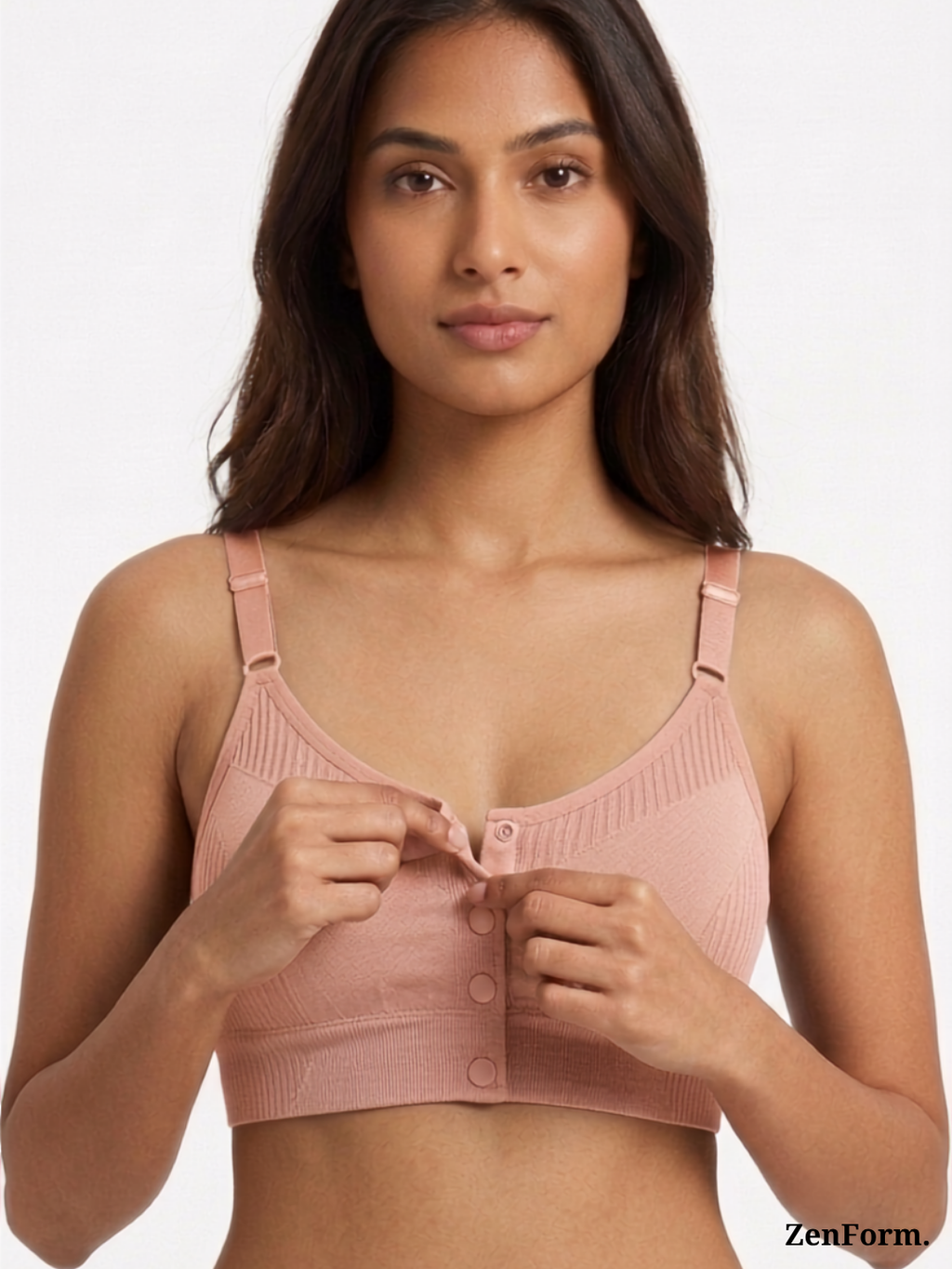 Front Closure Ribbed Stretchy Fabric Bralette for Everyday Comfort