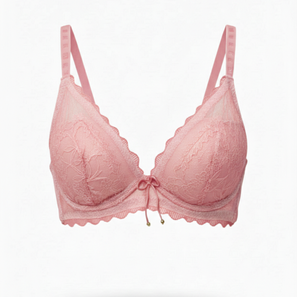 Romantic Scalloped Lace Bra Lightweight Support (PINK)