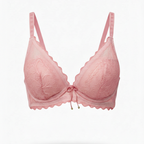 Romantic Scalloped Lace Bra Lightweight Support (PINK)