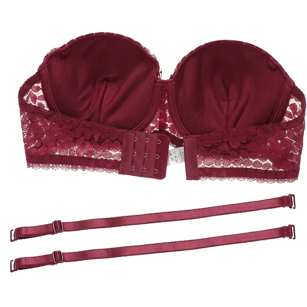 Sculpt & Lift Convertible Heavy Padded Lace Bra (MAROON)