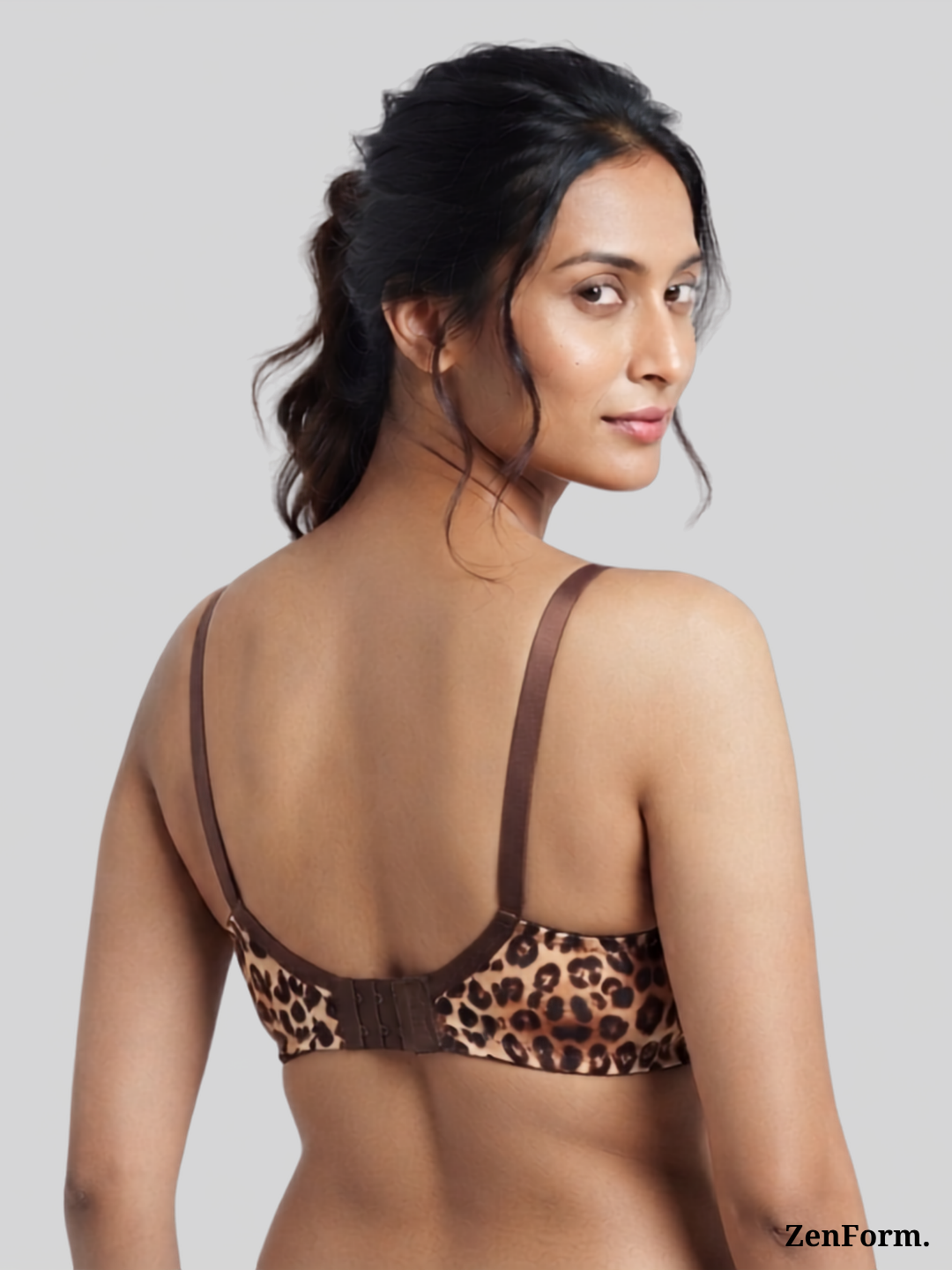 Leopard Print Padded  Underwire T-Shirt Bra
