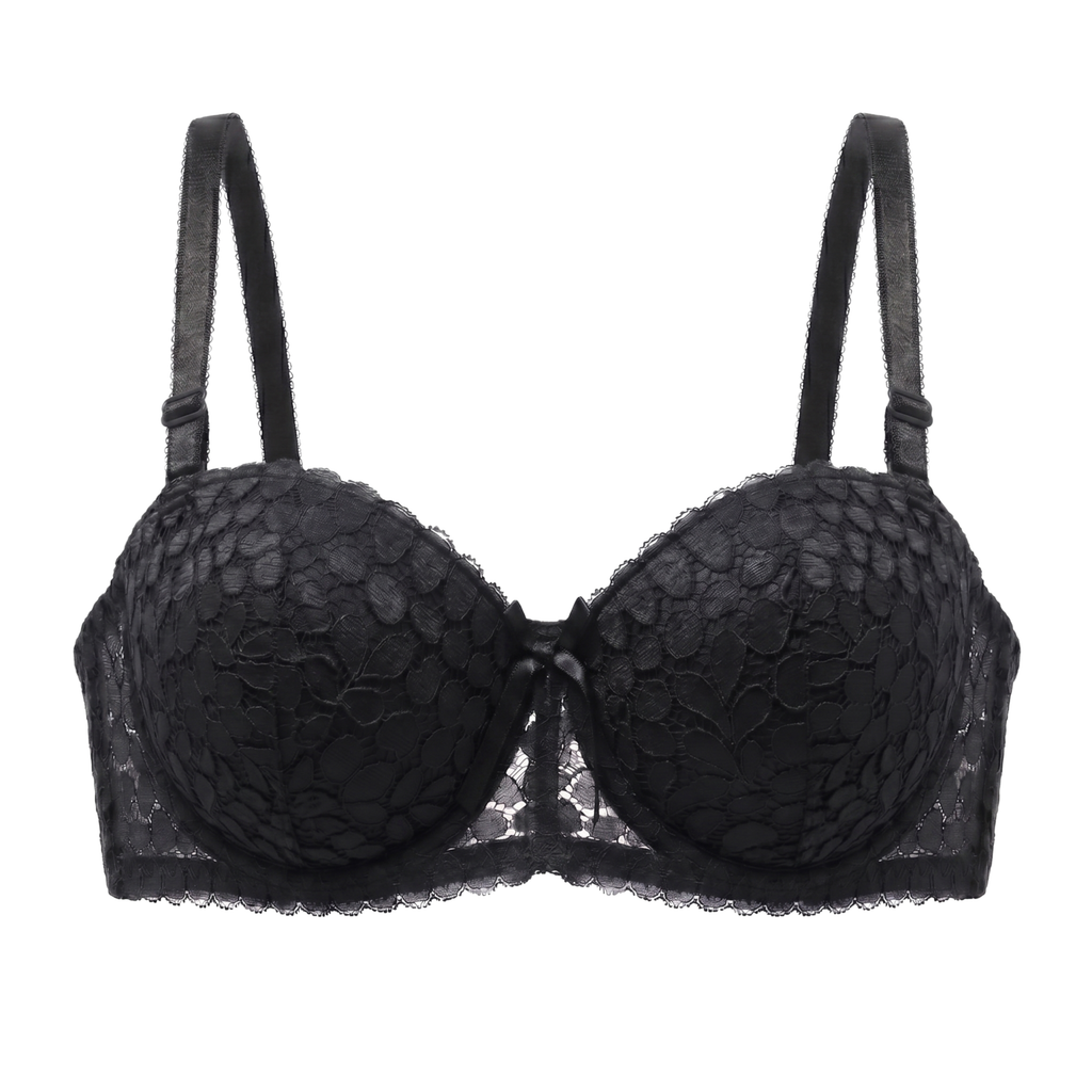 Sculpt & Lift Convertible Heavy Padded Lace Bra (BLACK)