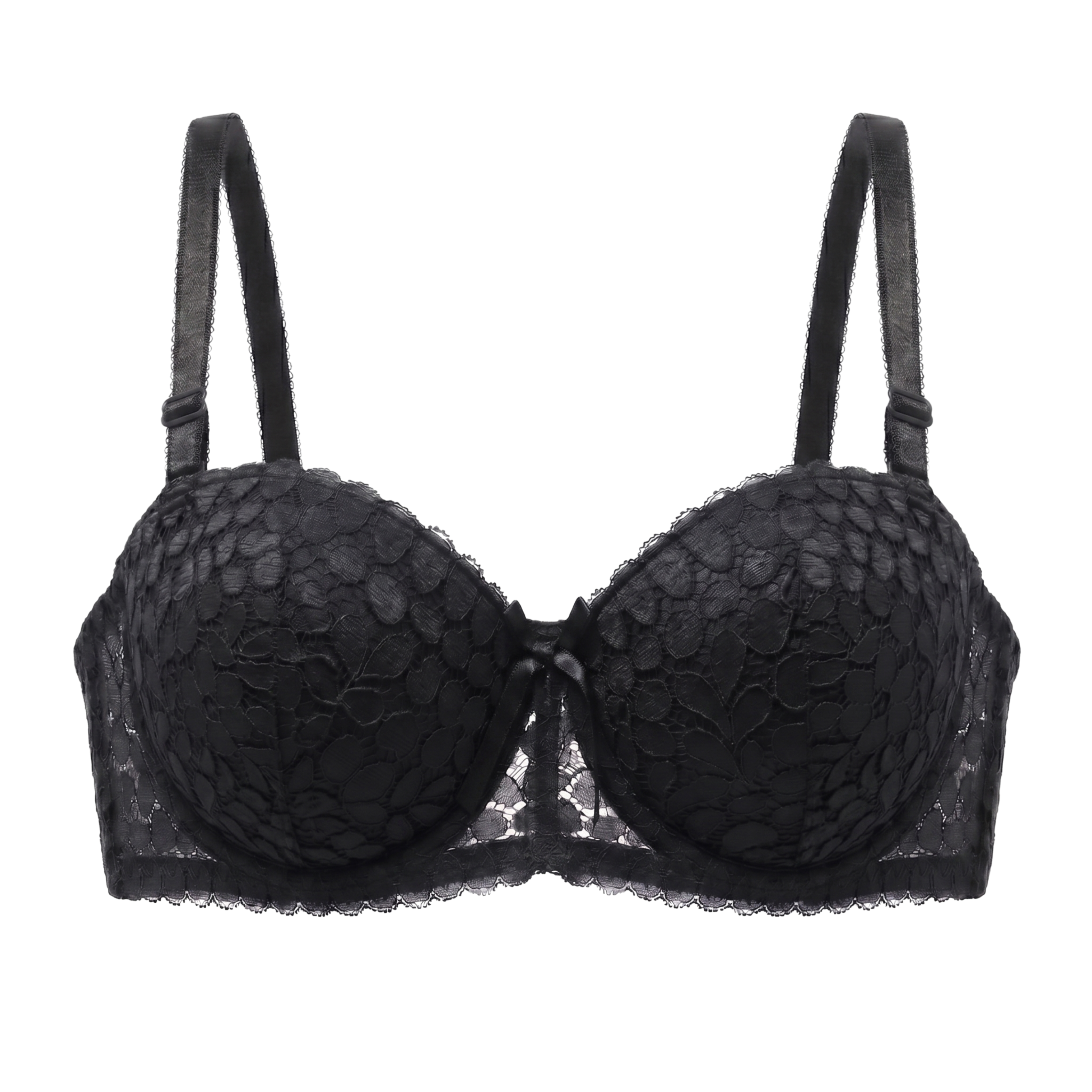 Sculpt & Lift Convertible Heavy Padded Lace Bra (BLACK)