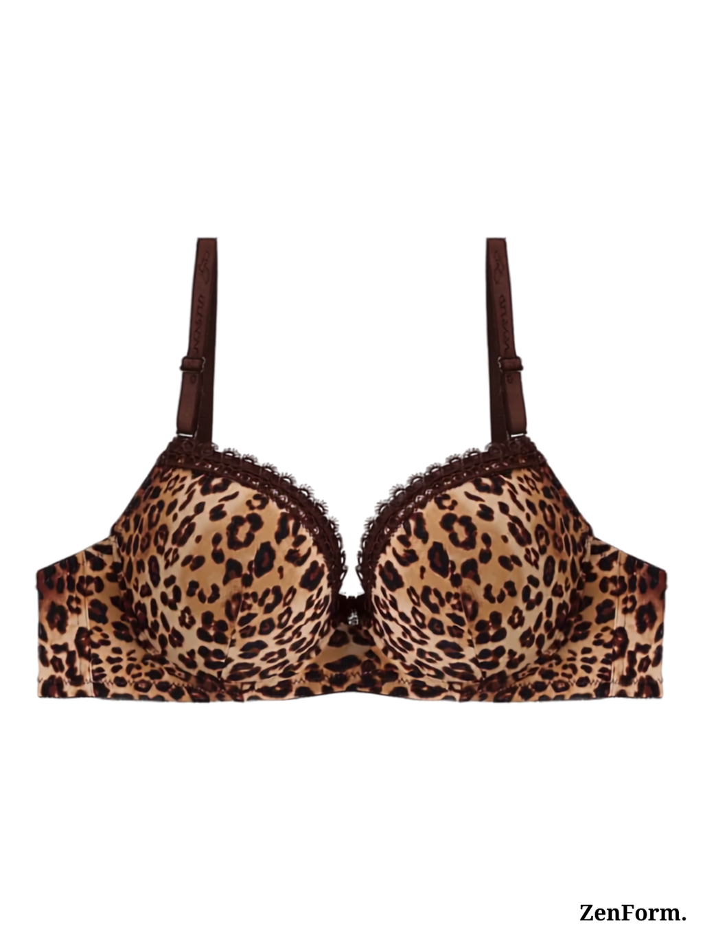 Leopard Print Padded  Underwire T-Shirt Bra