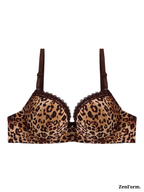 Leopard Print Padded  Underwire T-Shirt Bra
