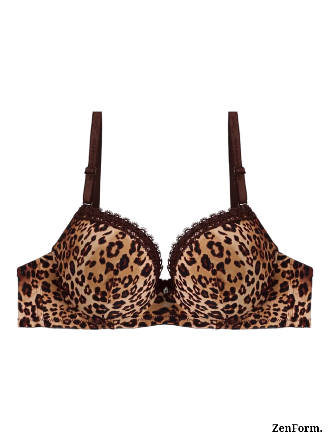 Leopard Print Padded  Underwire T-Shirt Bra
