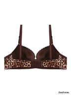 Leopard Print Padded  Underwire T-Shirt Bra