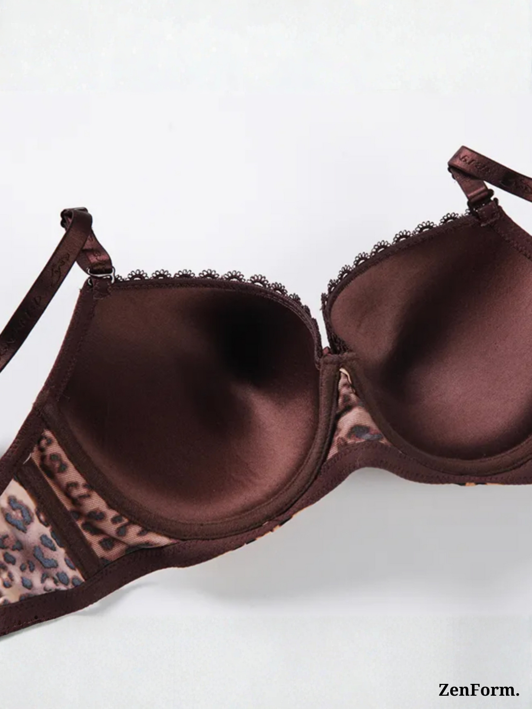 Leopard Print Padded  Underwire T-Shirt Bra
