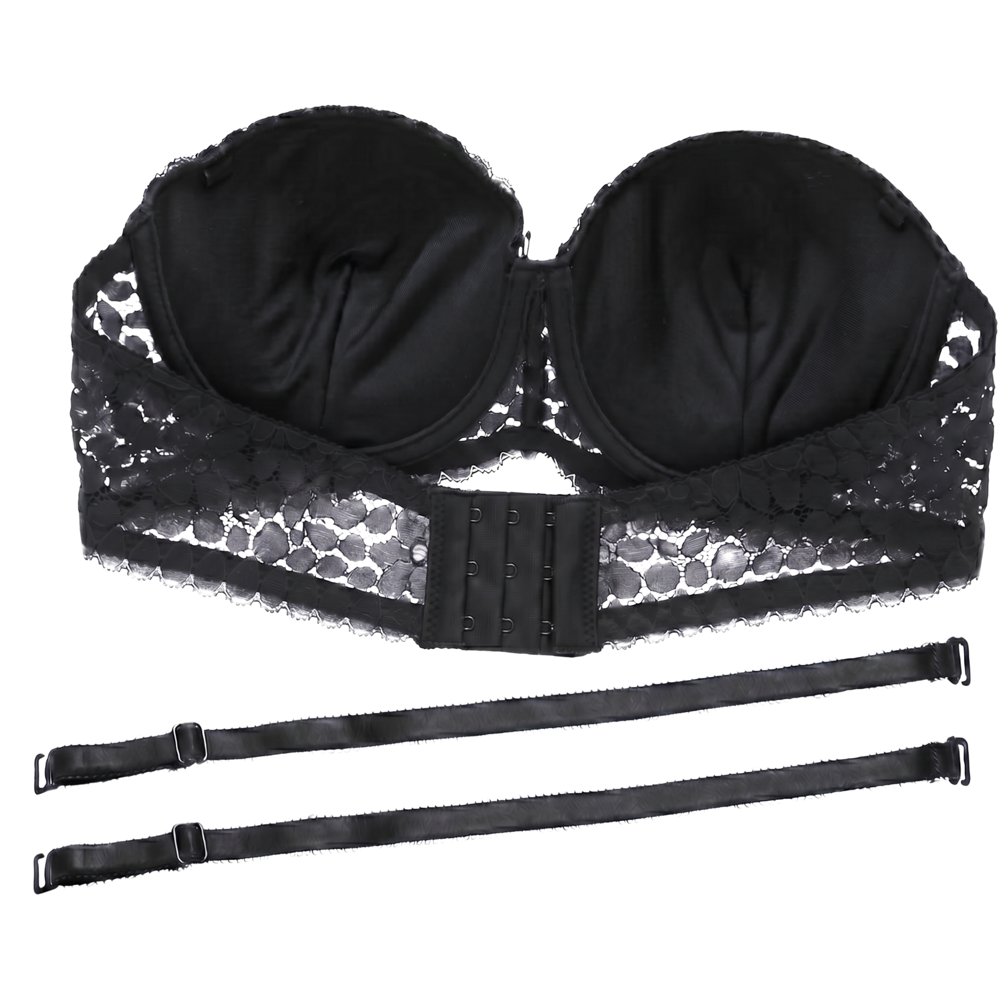 Sculpt & Lift Convertible Heavy Padded Lace Bra (BLACK)
