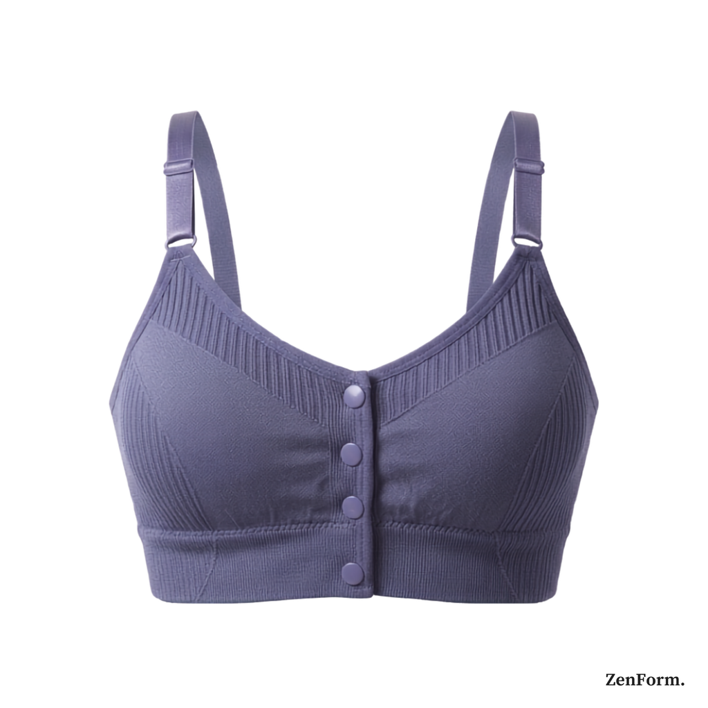 Front Closure Ribbed Seamless Bralette for Everyday Comfort Stretchy Fabric, Suitable for 28 to 32 inch bands