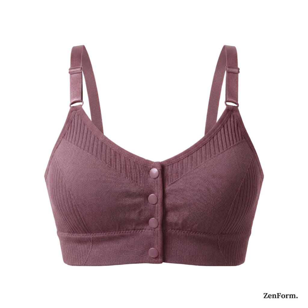 Front Closure Ribbed Seamless Bralette for Everyday Comfort Stretchy Fabric, Suitable for 28 to 32 inch bands