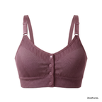 Front Closure Ribbed Seamless Bralette for Everyday Comfort Stretchy Fabric, Suitable for 28 to 32 inch bands