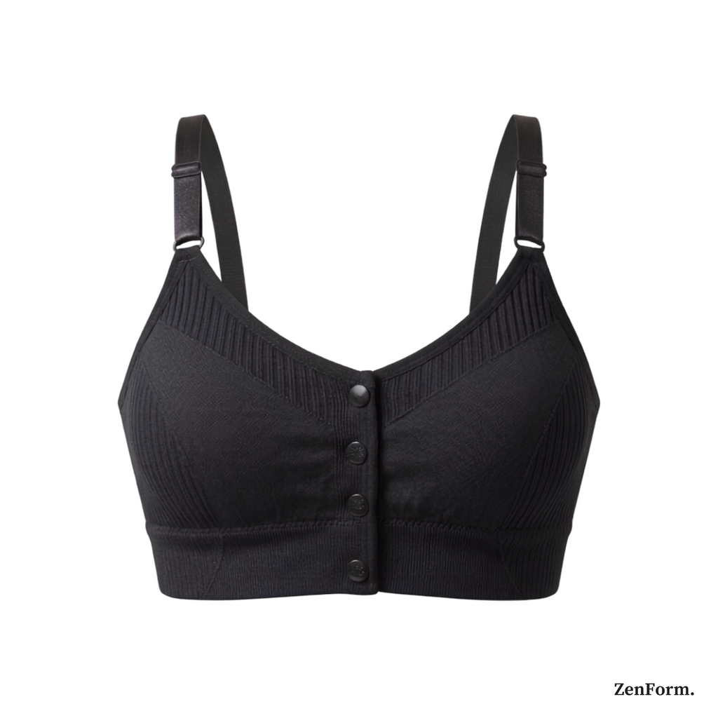 Front Closure Ribbed Seamless Bralette for Everyday Comfort Stretchy Fabric, Suitable for 28 to 32 inch bands