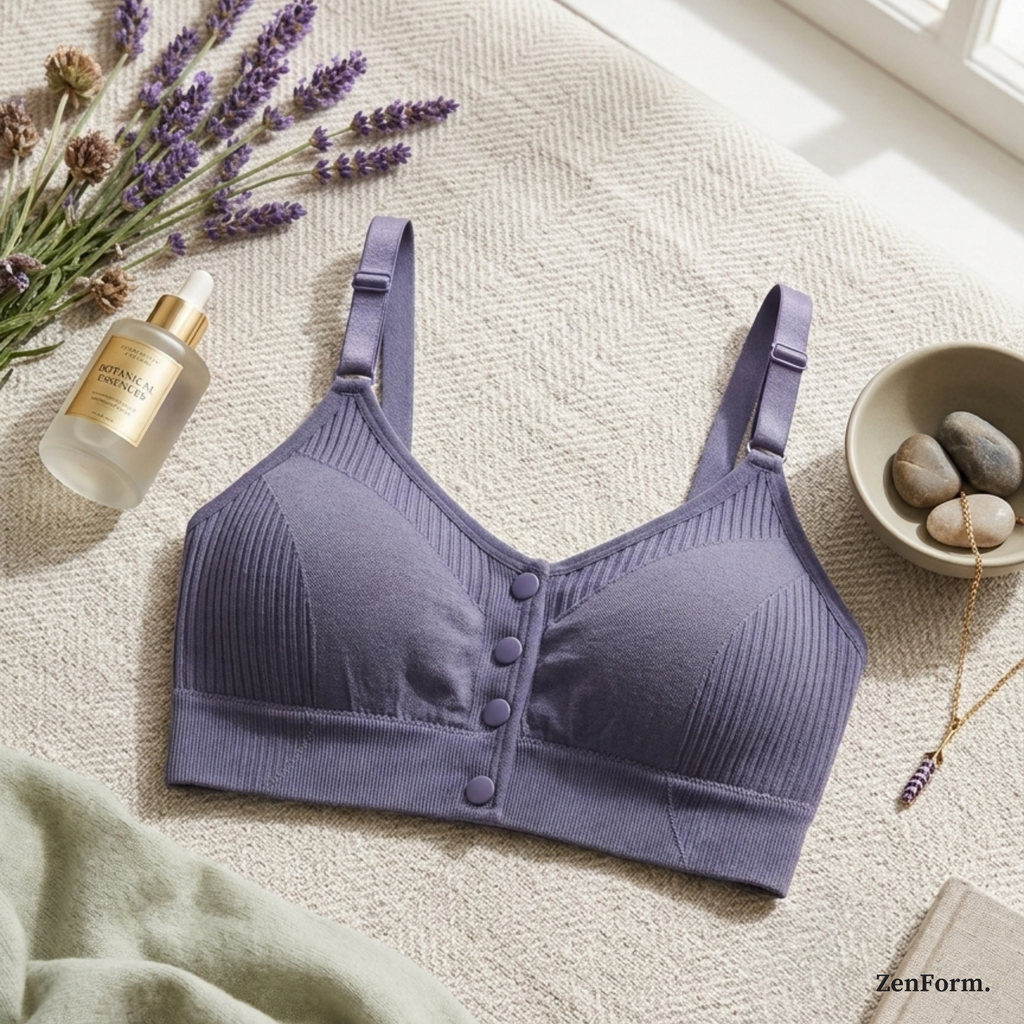 Front Closure Ribbed Seamless Bralette for Everyday Comfort Stretchy Fabric, Suitable for 28 to 32 inch bands