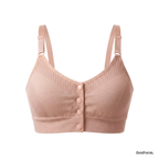 Front Closure Ribbed Seamless Bralette for Everyday Comfort Stretchy Fabric, Suitable for 28 to 32 inch bands