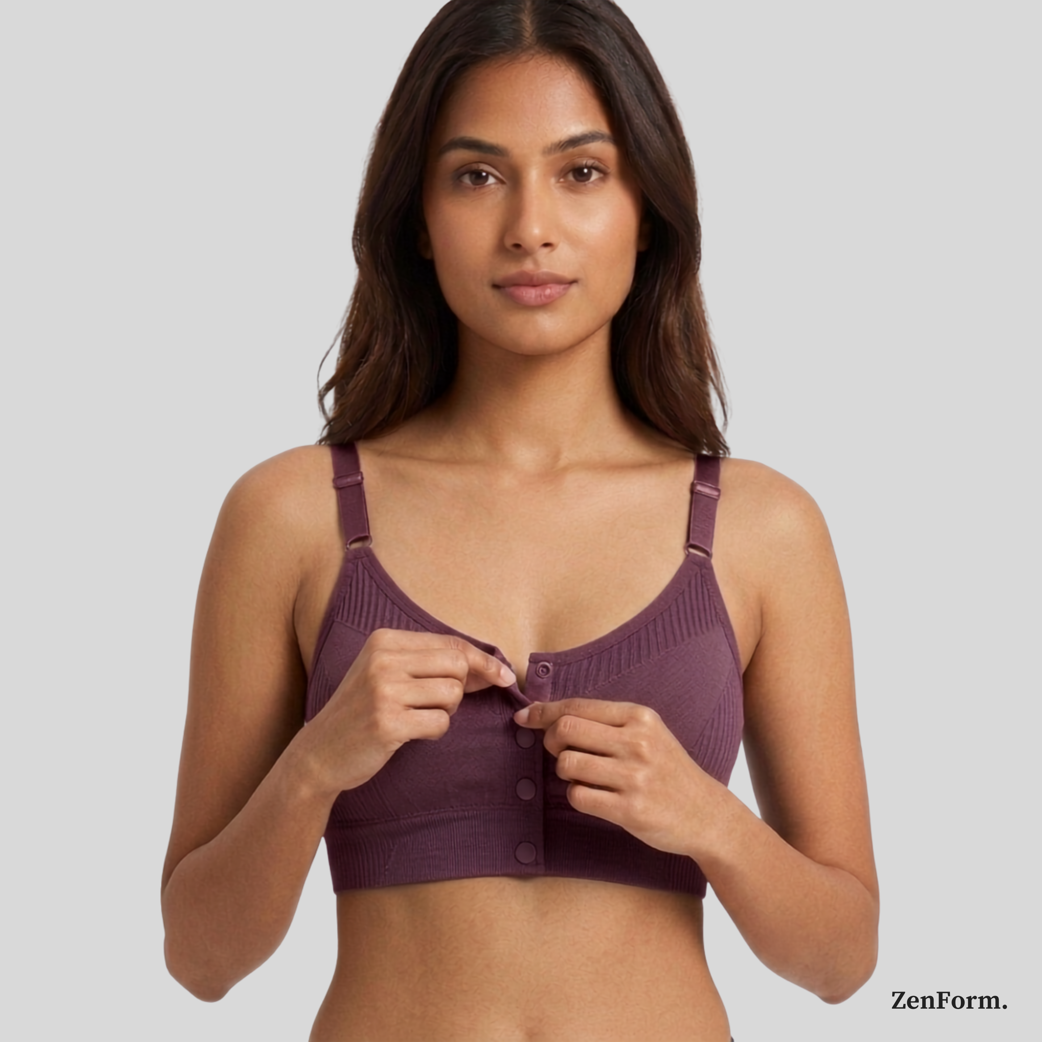 Front Closure Ribbed Seamless Bralette for Everyday Comfort Stretchy Fabric, Suitable for 28 to 32 inch bands