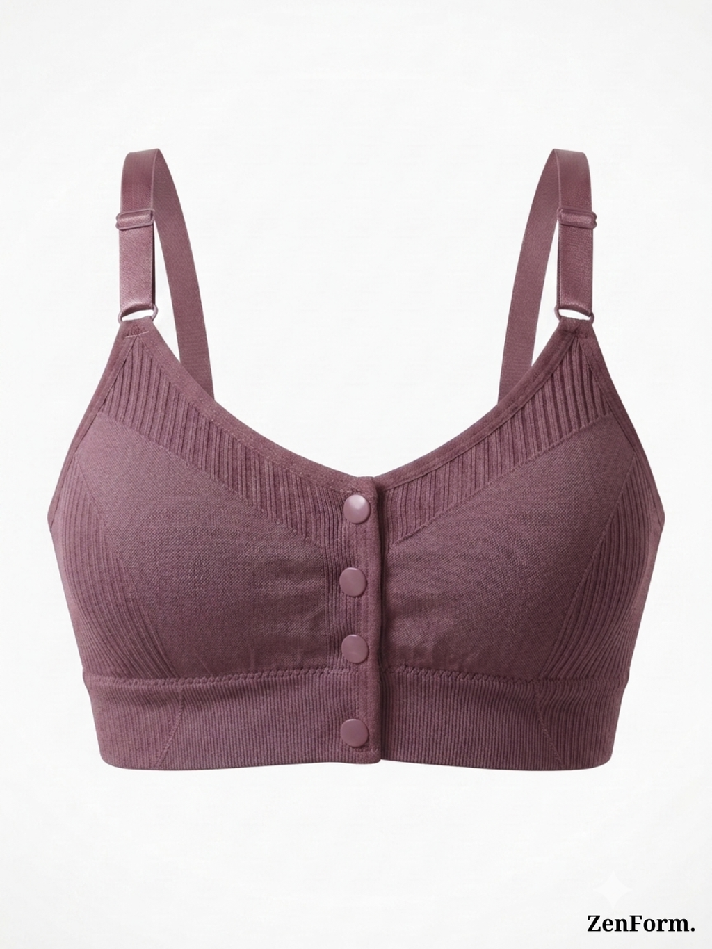 Front Closure Ribbed Stretchy Fabric Bralette for Everyday Comfort