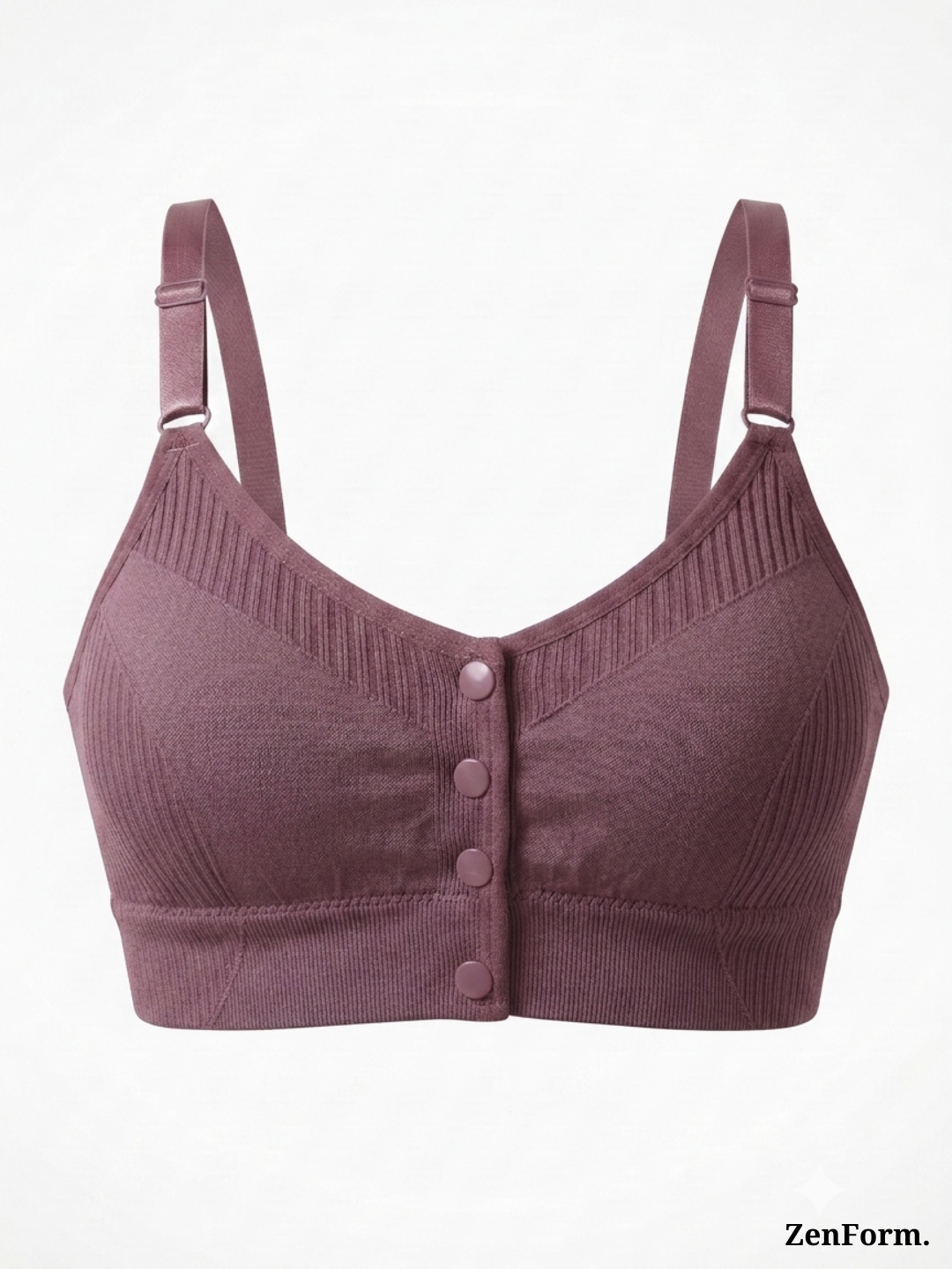 Front Closure Ribbed Stretchy Fabric Bralette for Everyday Comfort