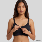 Front Closure Ribbed Seamless Bralette for Everyday Comfort Stretchy Fabric, Suitable for 28 to 32 inch bands