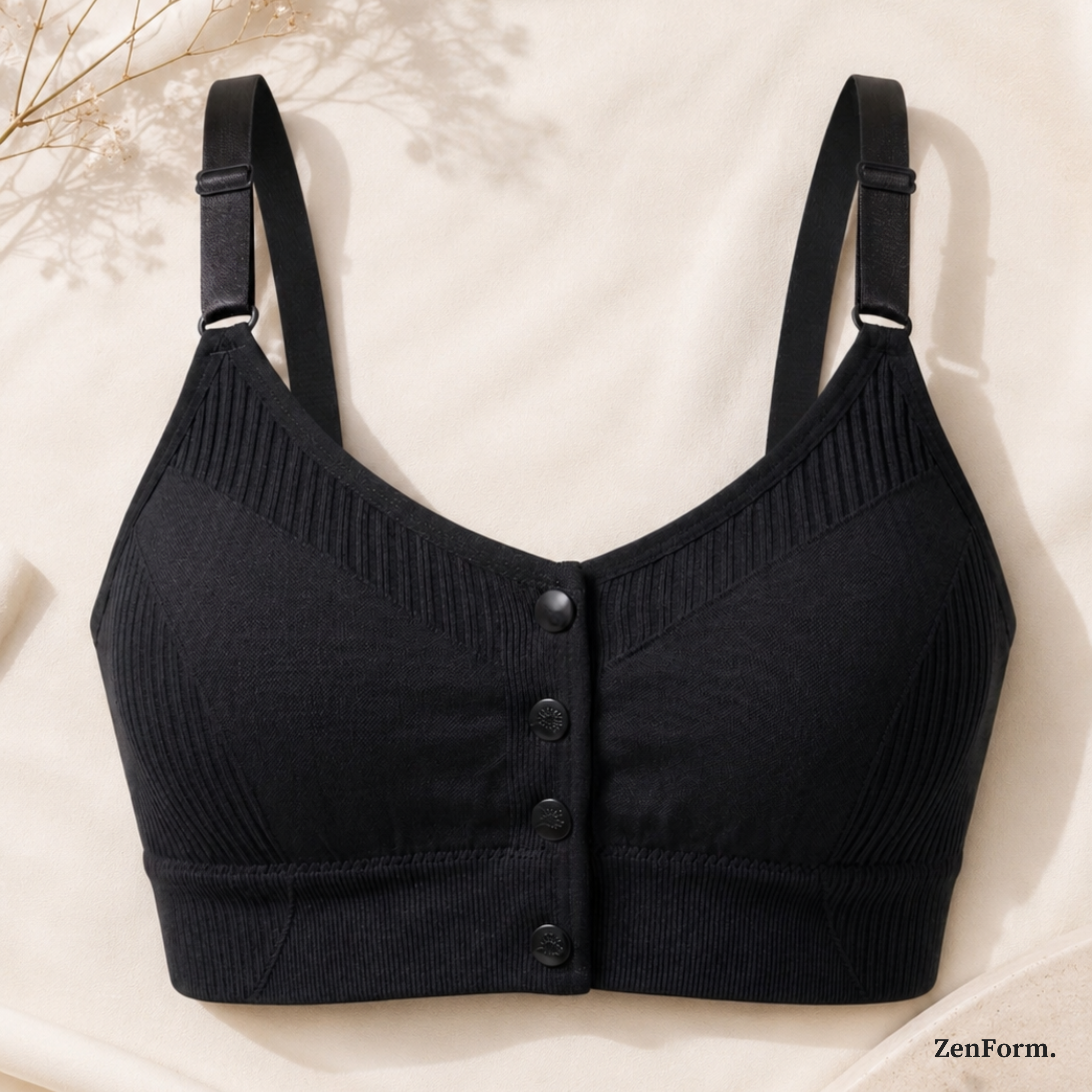 Front Closure Ribbed Seamless Bralette for Everyday Comfort Stretchy Fabric, Suitable for 28 to 32 inch bands