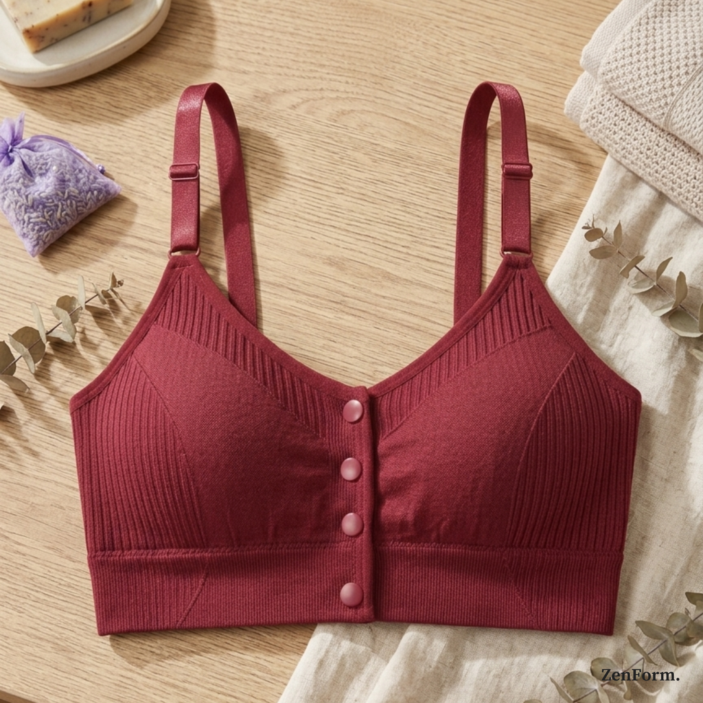 Front Closure Ribbed Seamless Bralette for Everyday Comfort Stretchy Fabric, Suitable for 28 to 32 inch bands