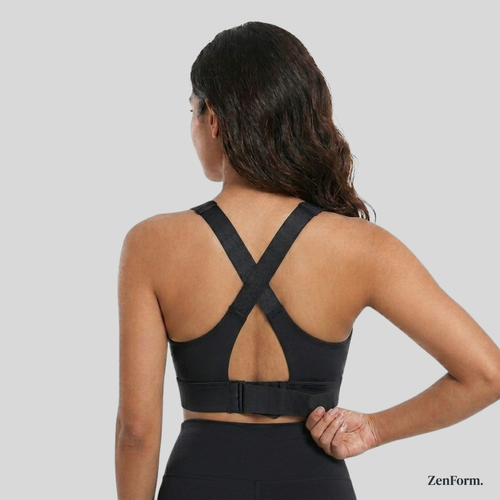 High-Impact Front Zip Sports Bra with Adjustable Straps