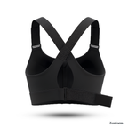 zenform.in High-Impact_Front_Zip_Sports_Bra_Black_Back_View